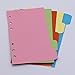 LONG TAO 12 Set A6 6 Holes Durable Colorful Loose Leaf Notebook Write-On Dividers Index Dividers with Clear Binders