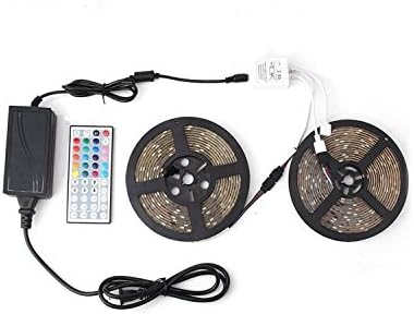 LED Strip Lights,Petsmoe LED Light Strip Tape Lights Waterproof 32.8 Ft 5050 RGB 300 Leds DC 12V Power Supply 44 Key IR Remote Controller,Strong Sponge Adhesive Tape For Bedroom,Living Room,Kitchen.