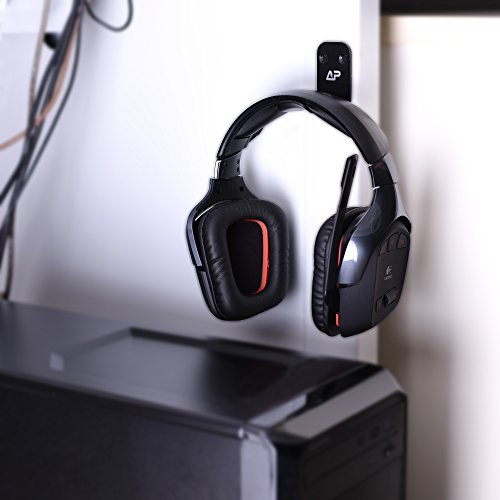 Aluminum Overhead Headphone Headset Hanger Hook Stand (Black Color)