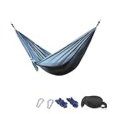 Camping Hammock - 210T Parachute Nylon Portable Heavy-Duty 3D Eye Mask( 275x140 cm, Gray)