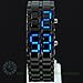 Hot Metallic Black Lava Faceless Blue LED Volcanic Men Lady Bracelet Wrist Watch
