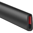Rubber Edge Trim, 1/16" Self Adhesive Flexible U Channel Edge Protecter for Sheet Metal, Car Doors, U Shaped Sharp Edge Protecter, Fit for 1-3/32" Width Edge, Black Color, 20Ft, EPDM Material
