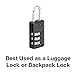 Master Lock 646D Set Your Own Combination Luggage Lock, 13/16 in. Wide with 11/16 in. Long Shackle, Black