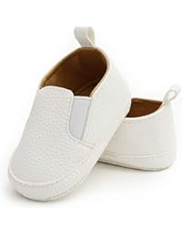 Infant Baby Boys Girls Loafers Shoes Slip On PU Leather Moccasin Sneaker Toddler First Walker Dress Oxfords Crib Shoes(0-18 Months) 0-6 Months Infant, 03 White Baby Loafers Boys Shoes