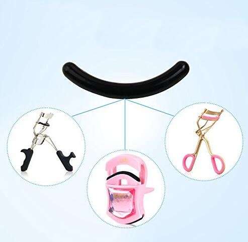 10PCS Black 0.98" Silicone Elastic Replacement Cushion Eyelash Clip Curler Rubber Refills Mat Silicone Pad Makeup Tool Fit Most Eyelash Curler