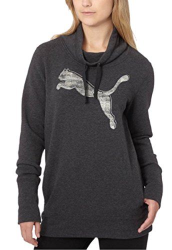 Puma Womens French Terry Pullover Sweatshirt (Dark Grey Heather, L)
