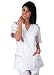 Adar Universal Mock Wrap Semi V w/ Embroidered Pockets