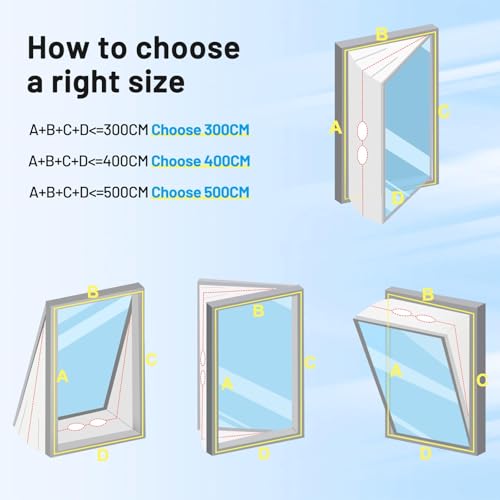 300CM Window Seal Kit for Mobile Air Conditioners, Energy-Efficient Hot Air to Fix on Windows, Mobile Dryer, White, No Drilling Required