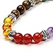 MILAKOO 2 Pcs 8MM/10MM Beads Yoga Reiki Healing Bracelet 7 Chakra Beads Hollow Heart Charm Bracelet