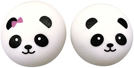 Davias 4" Jumbo Panda Squishies Buns Squishy Panda Bread Keychains,Kawaii Random Style Toy (Set of 2)