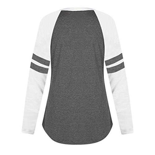 Rambling New Women's Color Block Cat Printd Long Sleeve T Shirt Casual Round Neck Tunic Tops Blouse