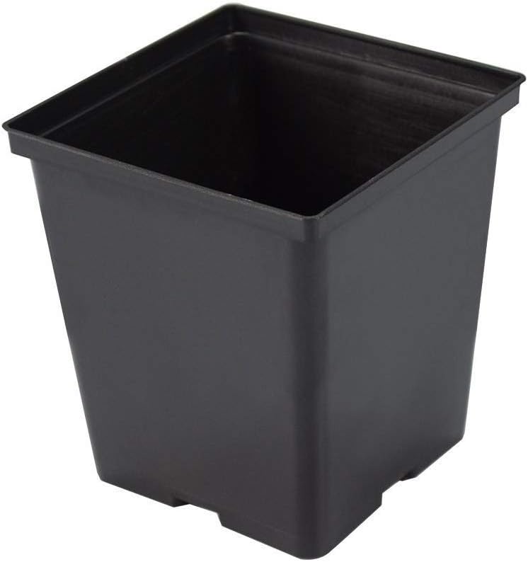 1 Gallon Square Black Plastic Nursey Plant Pots Holds 0.38 Gal (25 Pack)
