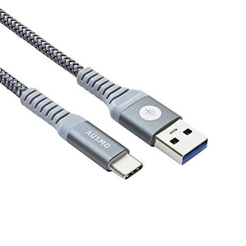 Ausmo Fast Charge Type C 3.1 Gen 1 Cable - Rugged USB C Braided Cable for ChromeBook, Google Pixel,Galaxy S10+/S10/S9/S9