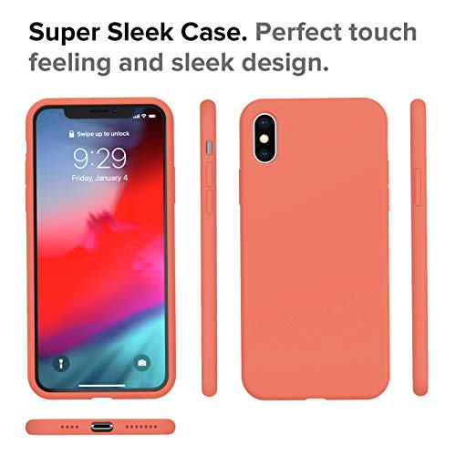 IVSUN Case for iPhone Xs Max 6.5-Inch Liquid Silicone 360 Full Protection Rubber Gel Cover Slim [ Anti-Fingerprint ] [ Scratch-Resistance ] [ Smooth Touch Feeling ] - Nectarine - Thumbnail 2