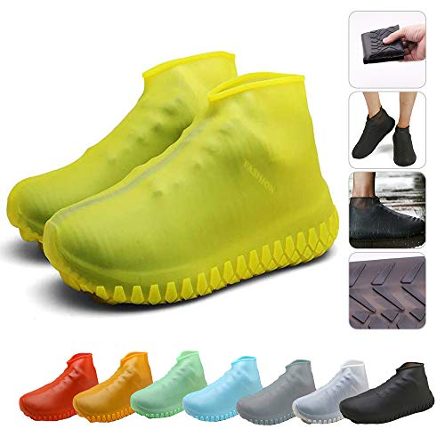 Nirohee Silicone Shoes Covers, Shoe Covers, Rain Boots Reusable Easy to Carry for Women, Men, Kids. (Yellow, S (12-2.5))