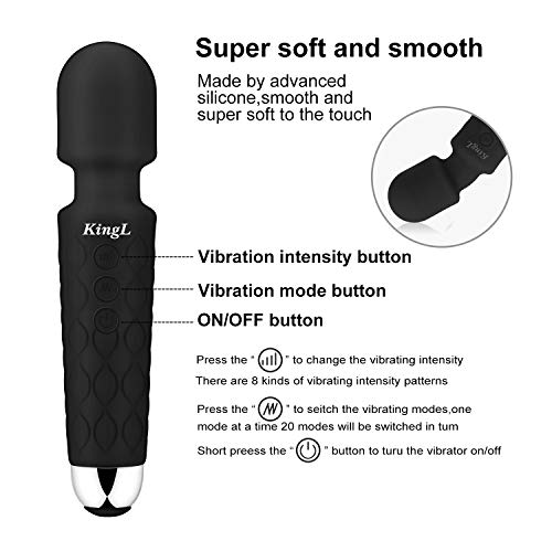 KingL Super Powerful Personal Wand Massager Handheld Cordless Waterproof Magic Massager for Body ... ...