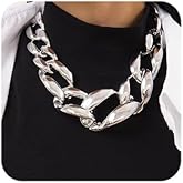 Octwine Dainty Chunky Choker Necklace Cuban Link Chain Necklace Punk Choker Necklace for Women