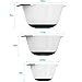 Vremi 3 Piece Plastic Mixing Bowl Set - Nesting Mixing Bowls with Rubber Grip Handles Easy Pour Spout and Non Slip Bottom - Three Sizes Small Large Capacity for Kitchen Baking Salad - White and Black