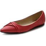 Ollio Women's Shoe Ballet Dress Pleated Pointed Toe Flat