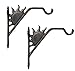 Mkono Decorative Iron Wall Hooks 6 Inch for Hanging Lanterns Bracket Hummingbird Feeders Wind Chime Plant Hanger Sun Shape Ornament Indoor Outdoor Rustic Home Decor, 2 Pack