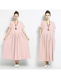 Anysize F122A - Vestido de verano de algodón suave para primavera y verano