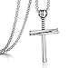 Rehoboth Baseball Bat Stainless Steel Cross Pendant Necklace for Women Men With 24 Inch Adjustable Chain Silver