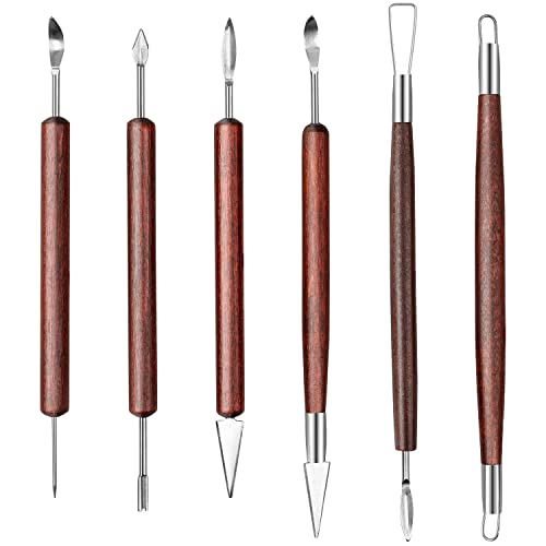 6 PCS Air Dry Clay Tools Kit, Wooden Handle Clay Sculpting Tools