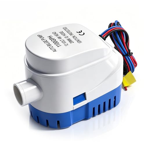 KAOLALI Automatic Bilge Pump 12 V 1100GPH, 29 mm, Marine, Submersible | Electric Floating Switch for Boats, Boats, Ponds, Pools, Yachts