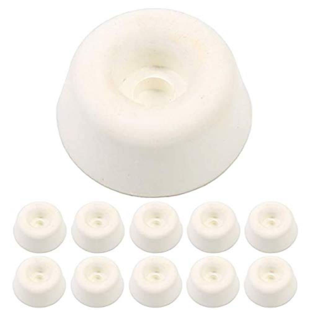 Merriway BH05421 (10 Pcs) Toilet WC Seat Buffers Furniture Feet, White 22 mm - Pack of 10 Pieces