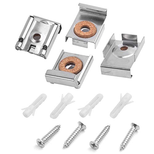 Mirror Hanger Clips Set, 2 Sets (8 Pieces) Unframed Mirror Mount Clips