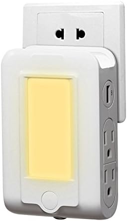 USB Wall Charger USB Charging Station USB Charging Hub and Phone Charging Dock w/ 2 USB ports and 4 outlets for iPhone, iPad, Sumsung, multiple devices with LED Night Light