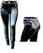 Jack David /Handcrafted Women's Plus Size Stretch Premium Blue Black Denim Jeans Slim Bootcut Skinny Pants