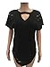 Pxmoda Womens Plus Size V Neck Short Sleeve Ripped T Shirt Tops