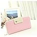 Augur Women's Multi-card Position Two Fold Purse Long Zipper Wallet Handbag handbag Pink