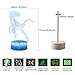 3D Illusion Velociraptor Dinosaur Night Lamp, 7 Color Change, Touch White Crack Base