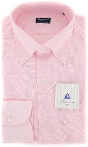 New Finamore Napoli Pink Solid Slim Shirt 15.75/40