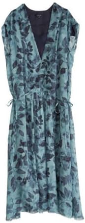 Amazon Co Jp パドカレ Pas De Calais 強撚シルクシフォン植物柄プリント ワンピース M グリーン 服 ファッション小物