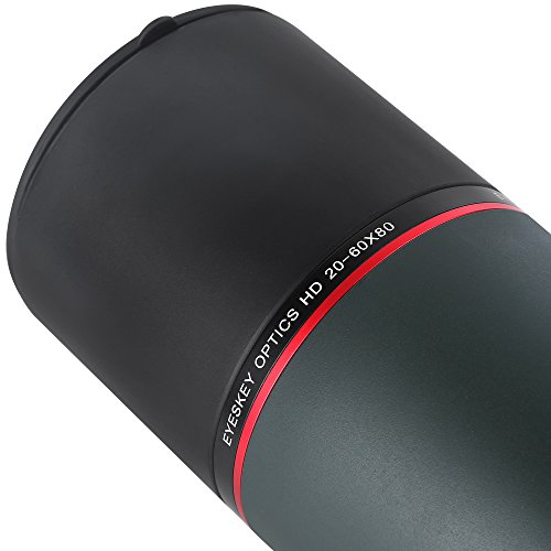 Eyeskey Spotting Scope, Waterproof 20-60x80 Zoom Spotting Scope Telescope with Retractable Eyepiece and Fully Multi Coated Optical Glass Lens, Comes with Carry Pouch and Tripod, Green - Thumbnail 7