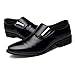 Seakee Men's Business Slip-on Dress Shoes Semi-Formal Oxford(Black) US 10.5