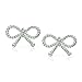 Simple Dainty Twist Rope Cable Ribbon Birthday Present Bow Stud Earrings For Women Teens .925 Sterling Silver