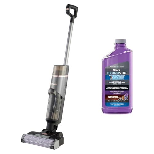 Shark HydroVac Akku-Nass-Trockensauger, kabelloser Staubsauger und Hartbodenreiniger mit Wischfunktion und Ladestation, bis 88,5 m², selbstreinigender Wischsauger, mit 1,5l Reinigungsmittel, WD210EUCP