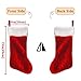 Ivenf Christmas Stockings, 2 Pcs 19 inches Classic Red and White Mercerized Velvet with Extra Thick Plush Stockings, for Family Holiday Xmas Party Decorations