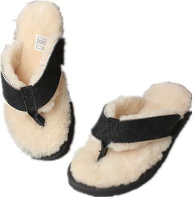 fur lined flip flops mens
