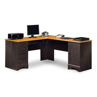 Sauder Harbor View Corner Computer Desk - Antiqued Paint