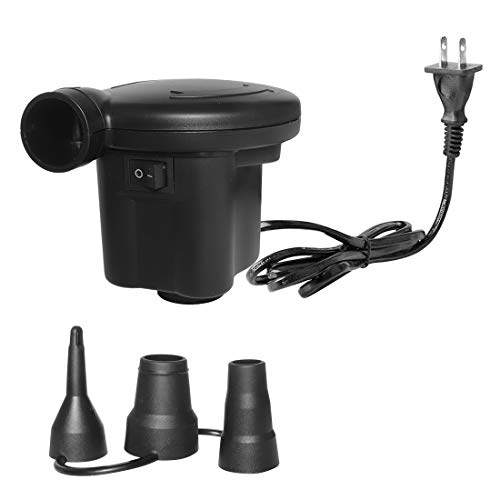WEY&FLY Quick-Fill Electric Air Pump for Inflatables Air Mattress Bed AC 100-120V Black (8218)