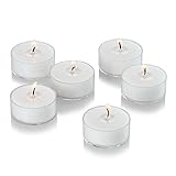 White Tealight Candles with Clear Cup - Bulk Set of 72 Unscented Tea Lights - 4 Hour Burn Time