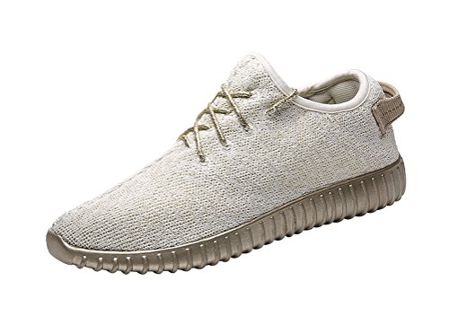 T&Mates Mens Casual Fashion Sneakers Breathable Walking Athletic Sports Running Shoes (8 B(M)US,Beige)