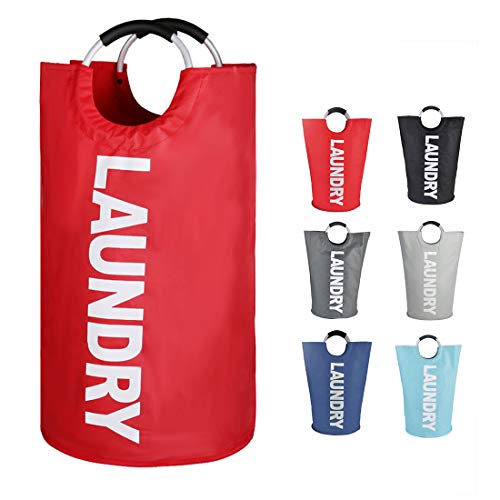EPICORD 82L Large Laundry Basket (6 Colors), Collapsible Fabric Laundry Hamper, Foldable Clothes Bag, Folding Washing Bin (Red) - Thumbnail 6