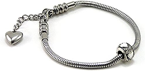 SilverStones Charm Bracelet Stainless Steel Snake Chain for Children Fits Pandora Jewelry, Lobster Claw Clasp. Wear now or give as gift!