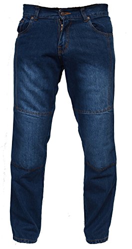 Juicy Trendz Men's Denim Motorcycle Motorbike Sports Jeans with Aramid Protection Lining Dark Blue - Thumbnail 2
